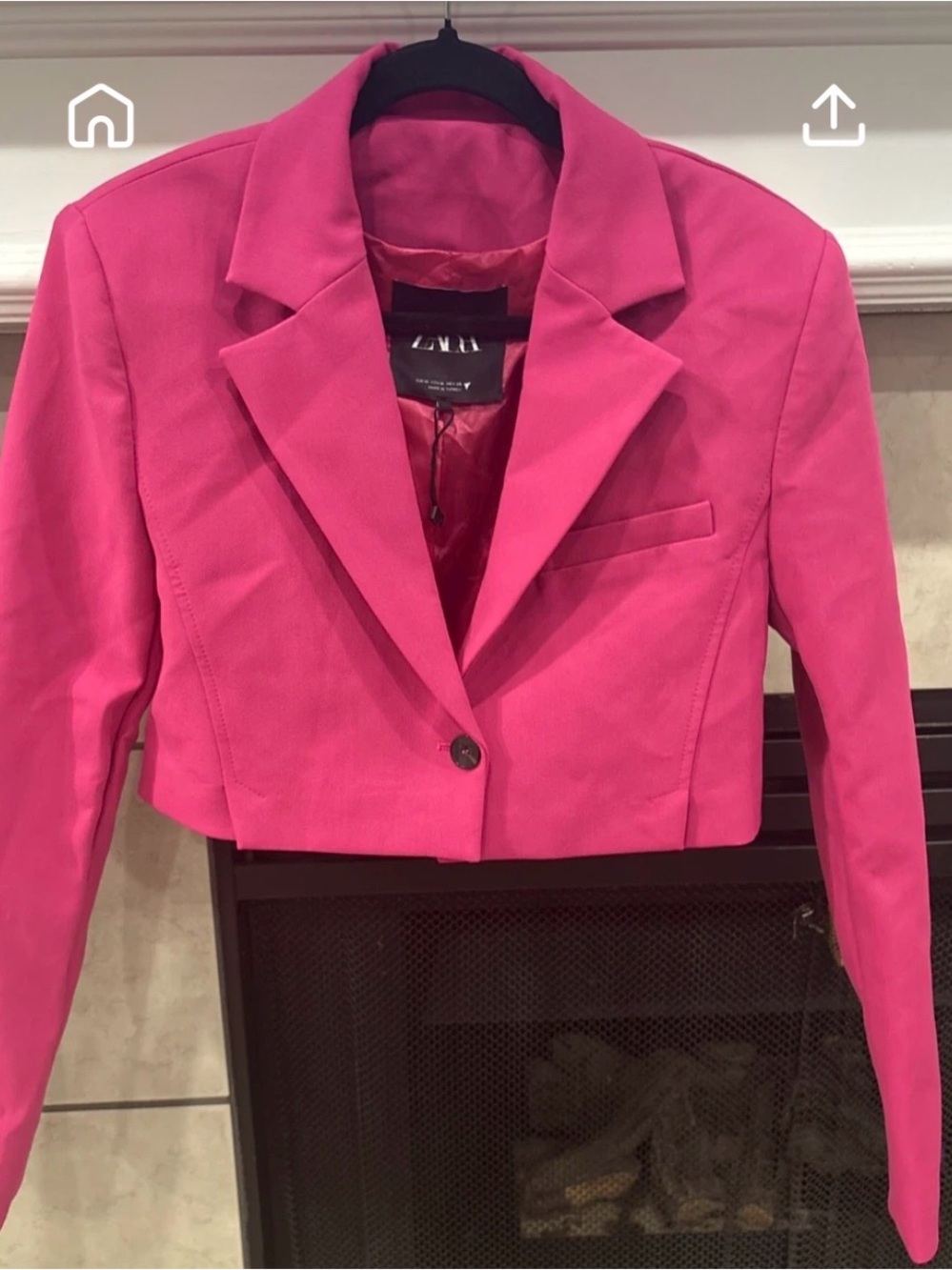 Zara Bright Pink Cropped Blazer
